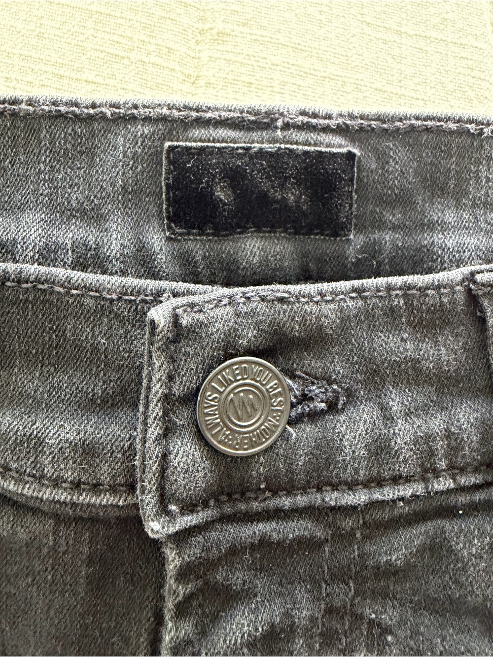 MOTHER Black Denim Insider Crop Jeans